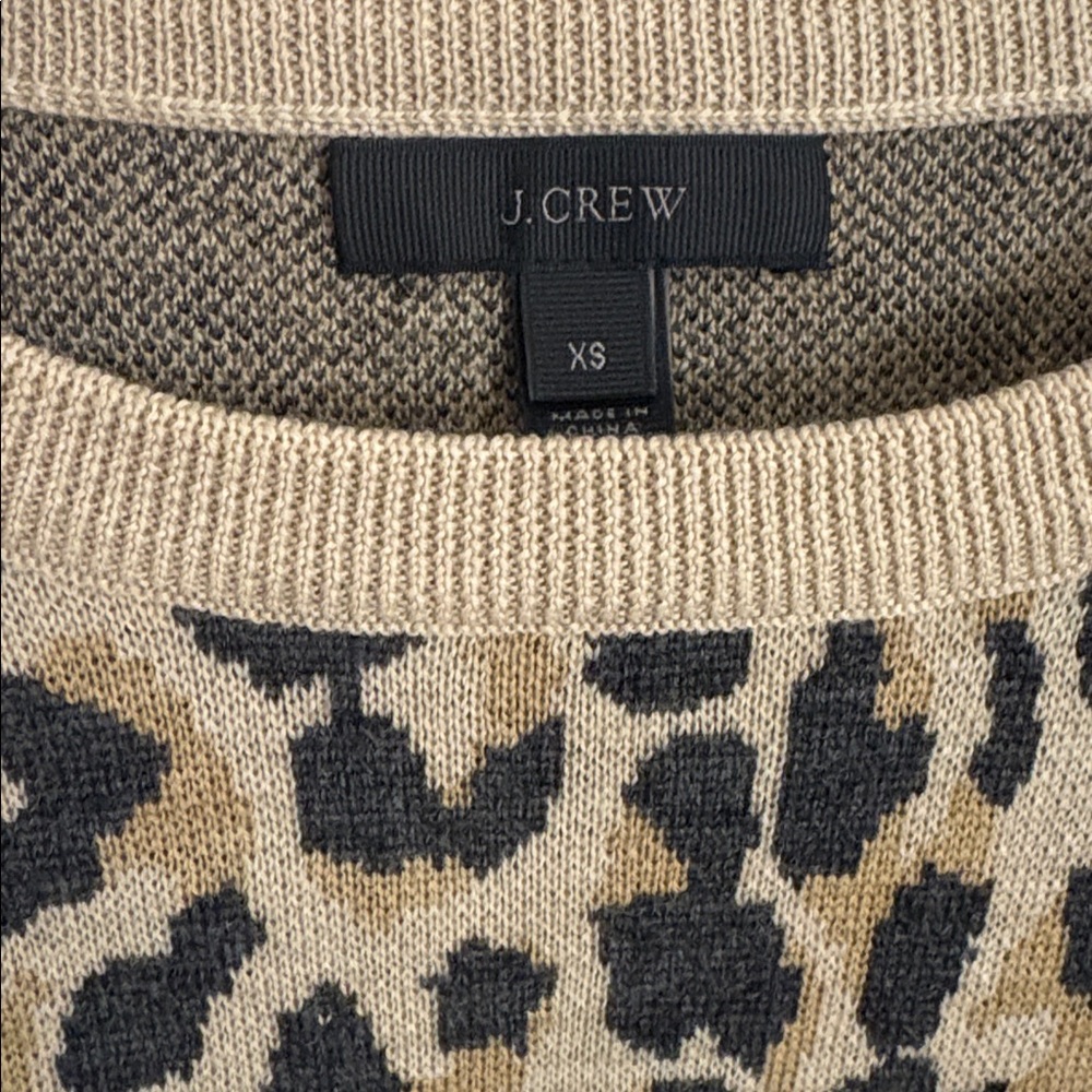 J. Crew Animal Print Sweater - Tan and Black - Picture 3 of 7